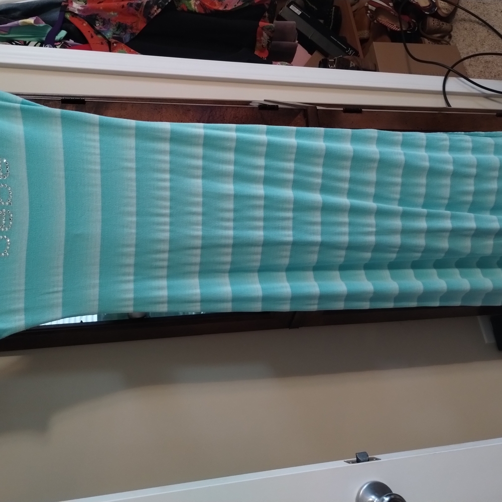 Striped Aqua Maxi Dress
